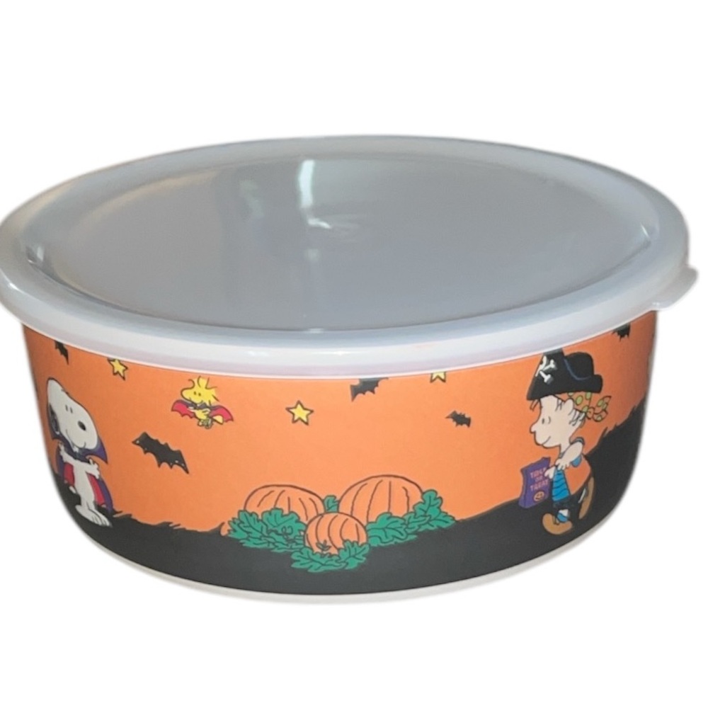 Peanuts Bamboo Large Round Storage Container - Picture 5 of 8